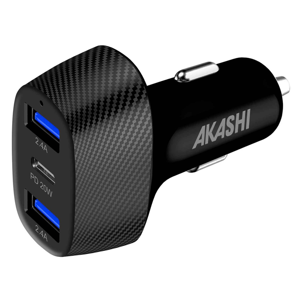 Prise al/cigares 2usb/usb-c 3a4 37w noir